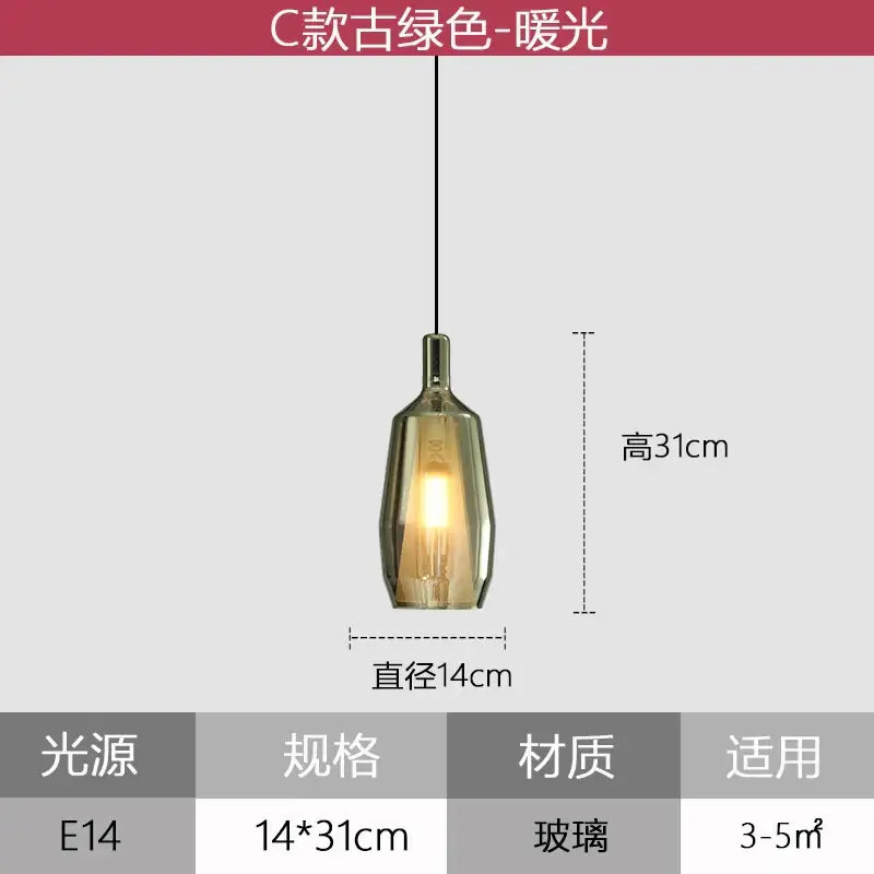 Modern faceted glass pendant lights dining room art decor