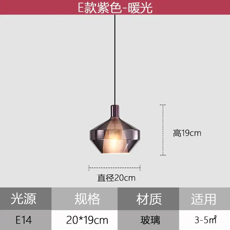 Modern faceted glass pendant lights dining room art decor