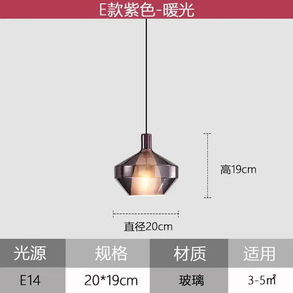 Modern faceted glass pendant lights dining room art decor