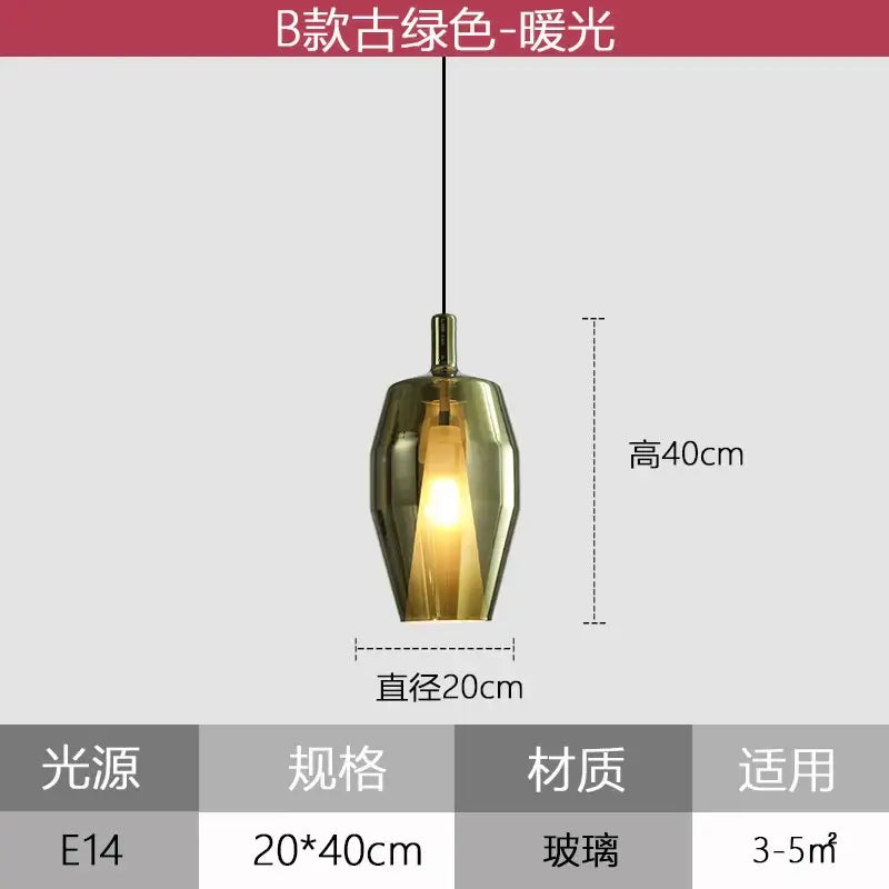 Modern faceted glass pendant lights dining room art decor