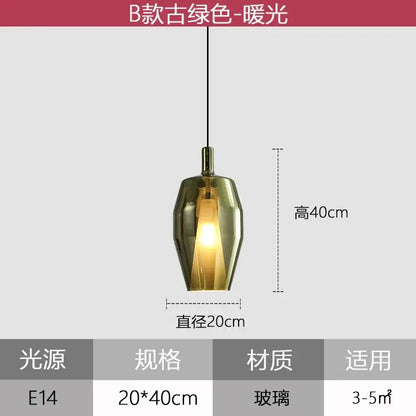Modern faceted glass pendant lights dining room art decor