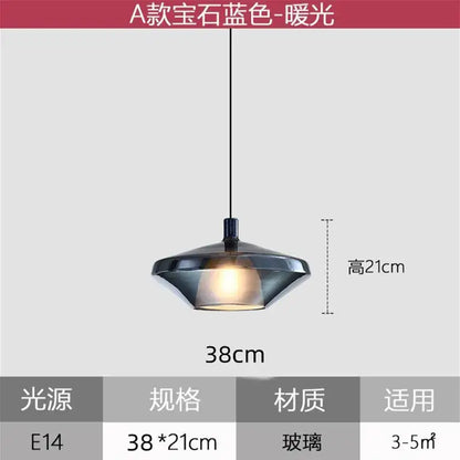 Modern faceted glass pendant lights dining room art decor