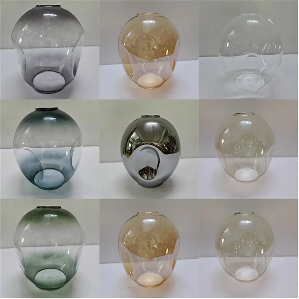 Modern faceted glass shade replacement for living room lamp cover