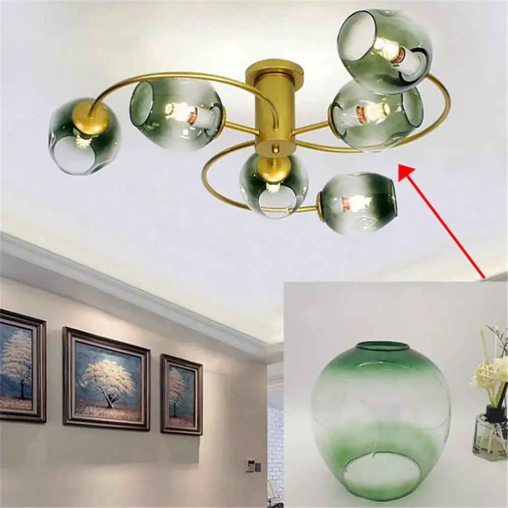 Modern faceted glass shade replacement for living room lamp cover
