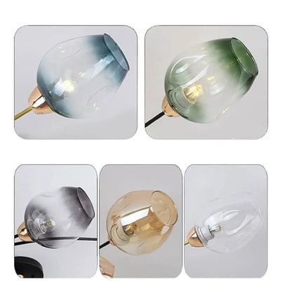 Modern faceted glass shade replacement for living room lamp cover