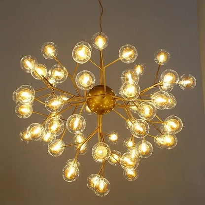 DecorBites™ Heracleum Firefly Glass Round Ball Chandelier - Luxury Staircase Dining Room Lighting