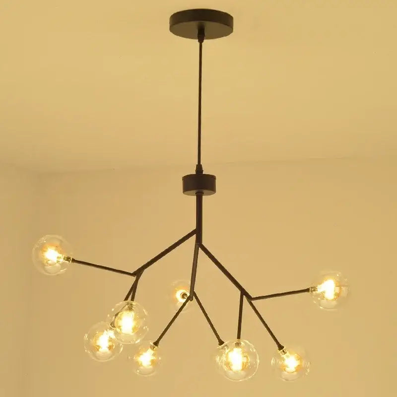 DecorBites™ Heracleum Firefly Glass Round Ball Chandelier - Luxury Staircase Dining Room Lighting