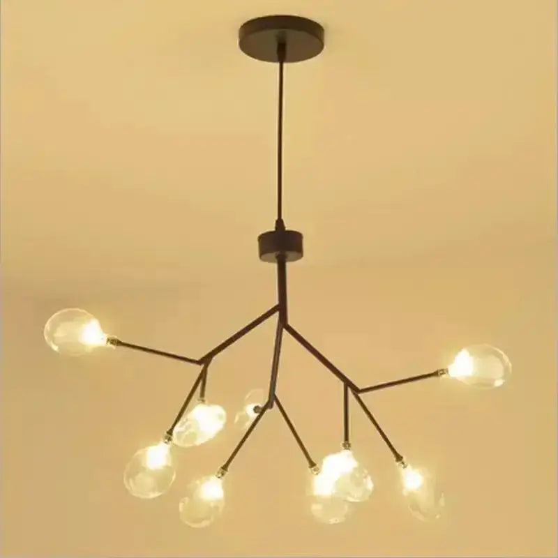 DecorBites™ Heracleum Firefly Glass Round Ball Chandelier - Luxury Staircase Dining Room Lighting