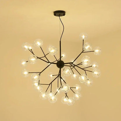 DecorBites™ Heracleum Firefly Glass Round Ball Chandelier - Luxury Staircase Dining Room Lighting