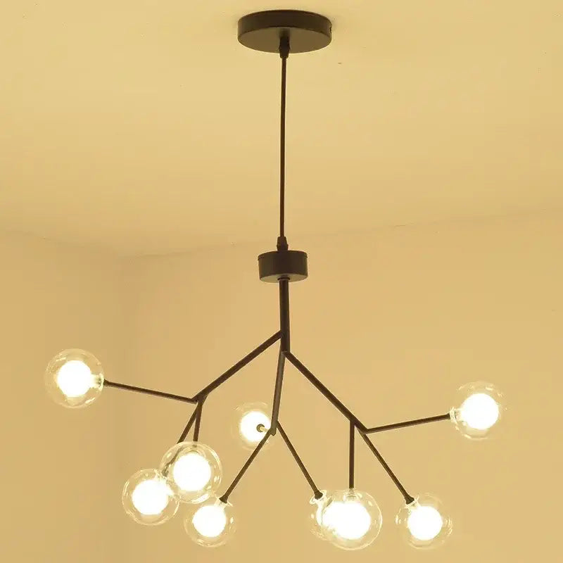 DecorBites™ Heracleum Firefly Glass Round Ball Chandelier - Luxury Staircase Dining Room Lighting