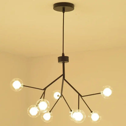 DecorBites™ Heracleum Firefly Glass Round Ball Chandelier - Luxury Staircase Dining Room Lighting