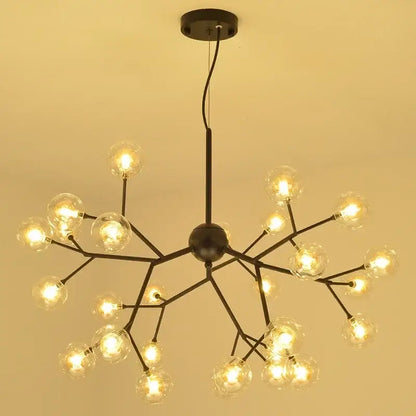 DecorBites™ Heracleum Firefly Glass Round Ball Chandelier - Luxury Staircase Dining Room Lighting