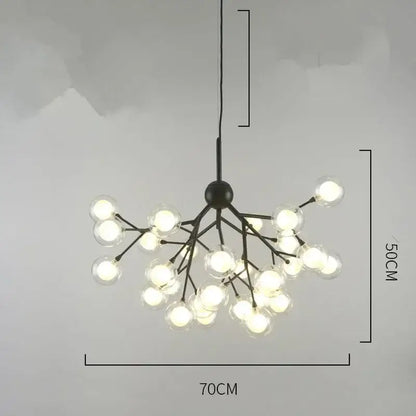 DecorBites™ Heracleum Firefly Glass Round Ball Chandelier - Luxury Staircase Dining Room Lighting