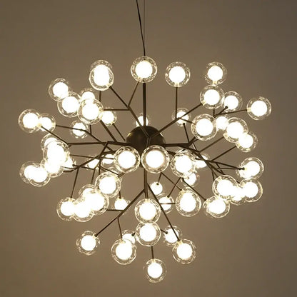 DecorBites™ Heracleum Firefly Glass Round Ball Chandelier - Luxury Staircase Dining Room Lighting