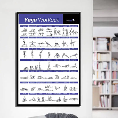 Modern fitness canvas poster wall art set home gym training chart