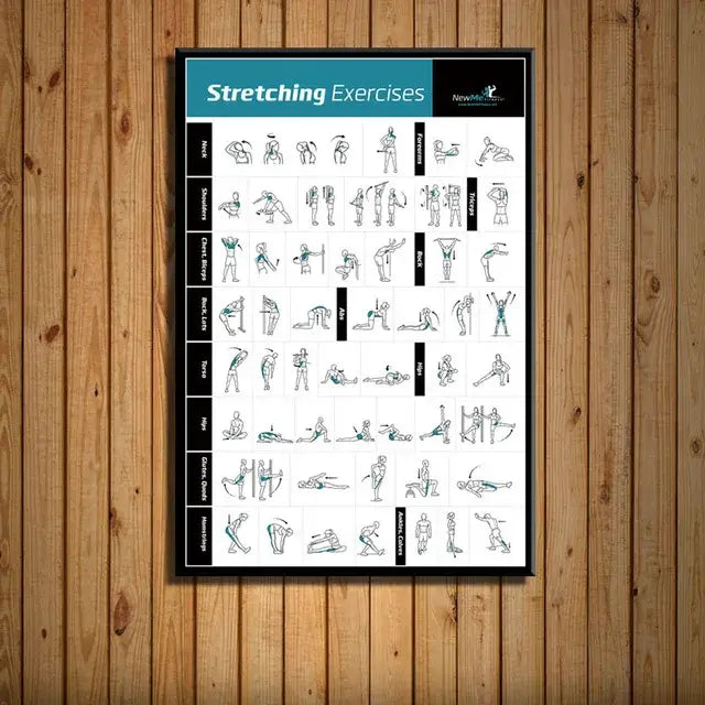 Modern fitness canvas poster wall art set home gym training chart