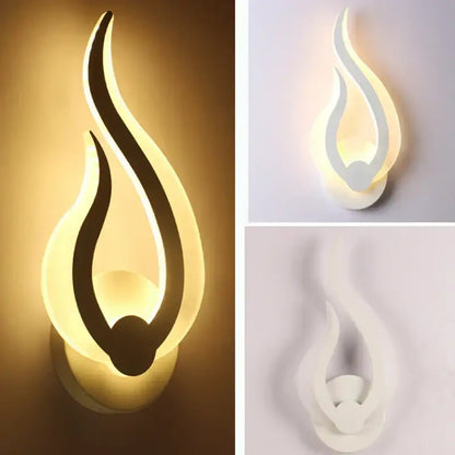 Modern flame acrylic led wall light for living room bedroom