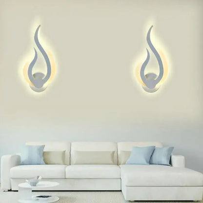 Modern flame acrylic led wall light for living room bedroom
