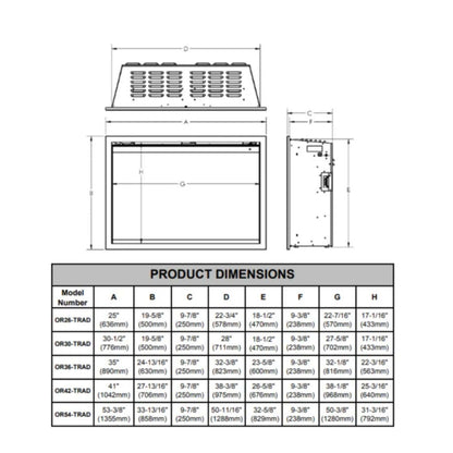 Modern Flames Orion Traditional 36" Heliovision Electric Fireplace [OR36-TRAD] (SAK91024)