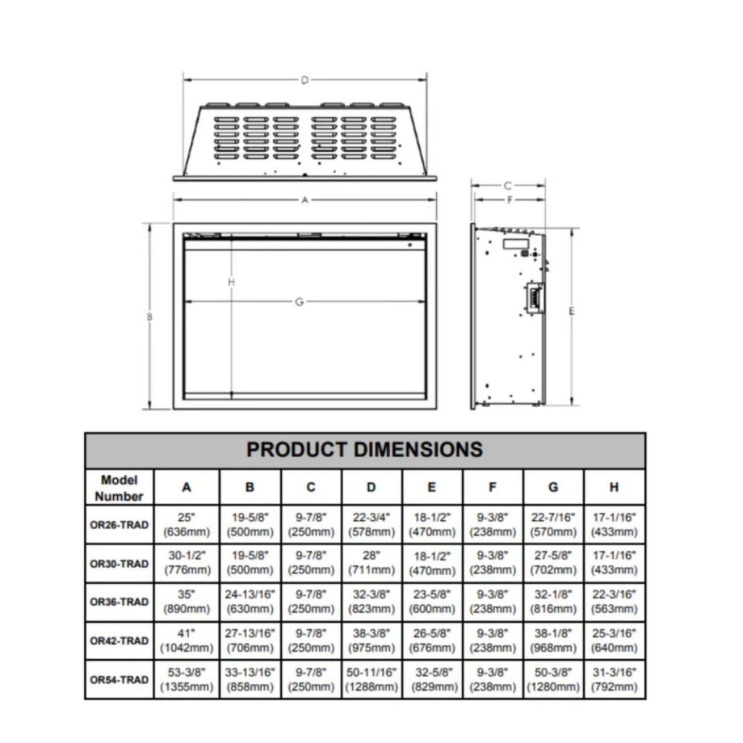 Modern Flames Orion Traditional 42" Heliovision Electric Fireplace [OR42-TRAD] (SAK83765)