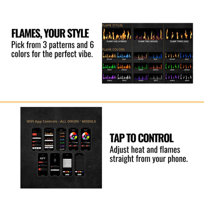 Modern Flames Orion Slim 76-Inch Heliovision Single-Sided Electric Fireplace [OR76-SLIM] (SAK41935)