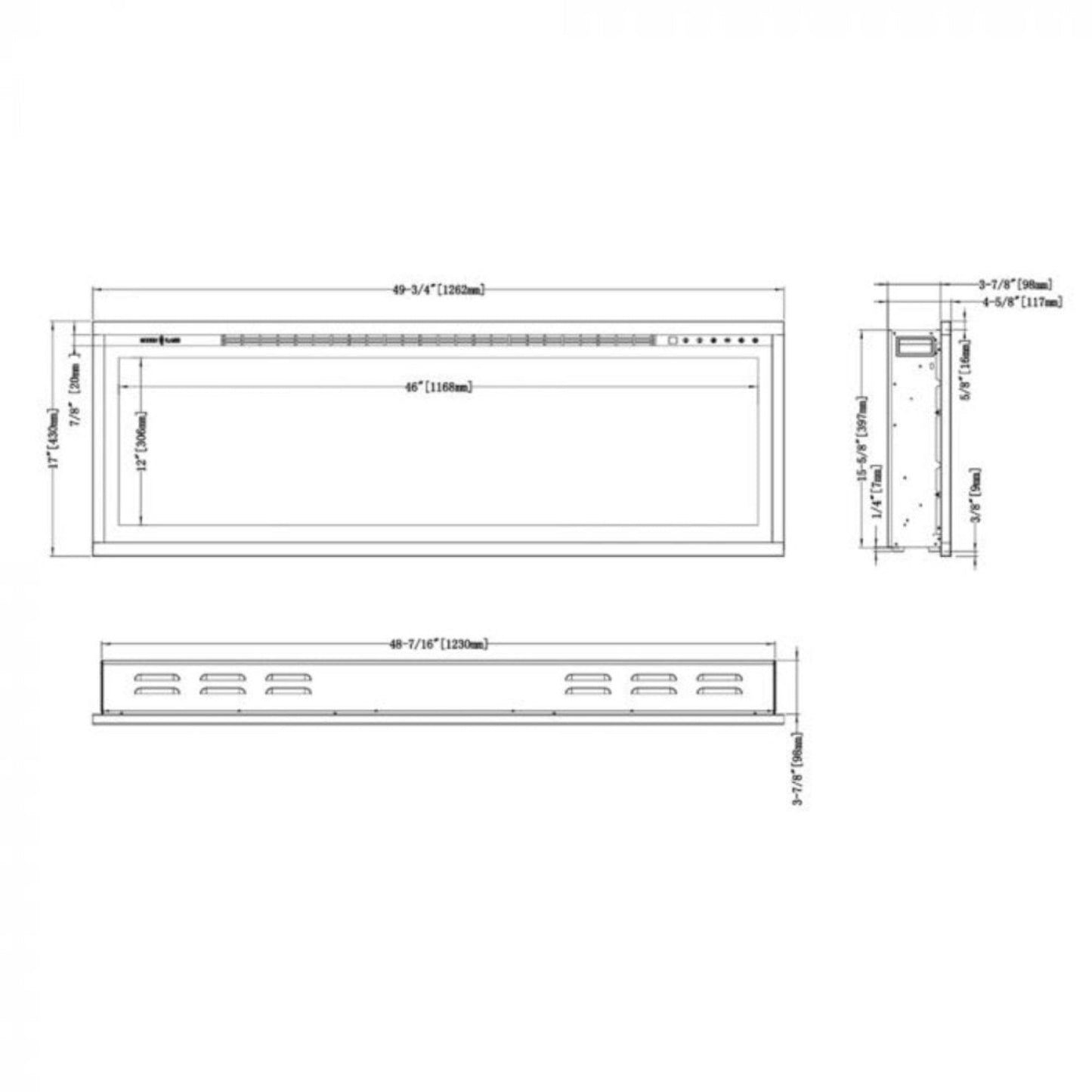 Modern Flames Spectrum Slimline 50" Wall Mount Linear Electric Fireplace [SPS-50B] (SAK69230)