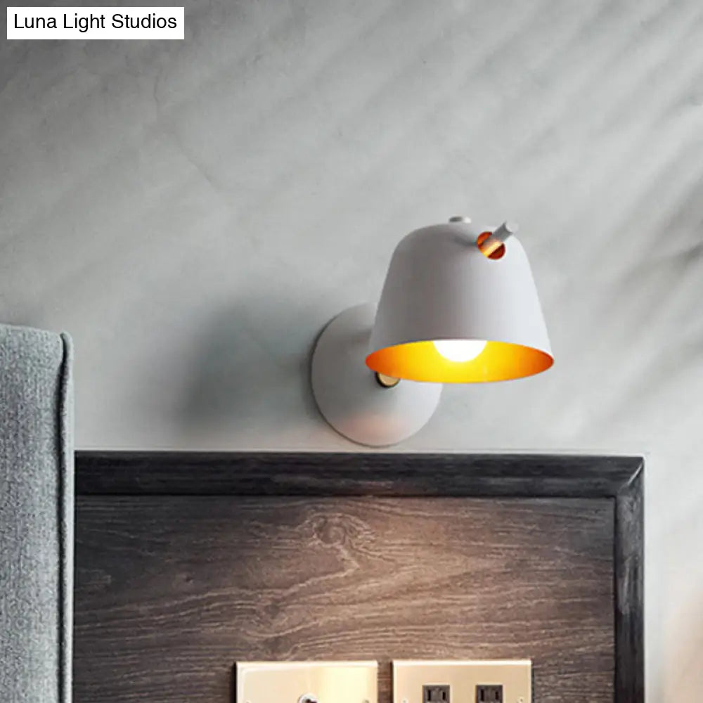 DecorBites™ Modern Flare Wall Mount Sconce with 1 Head, Metal Shade, in Black/White/Blue