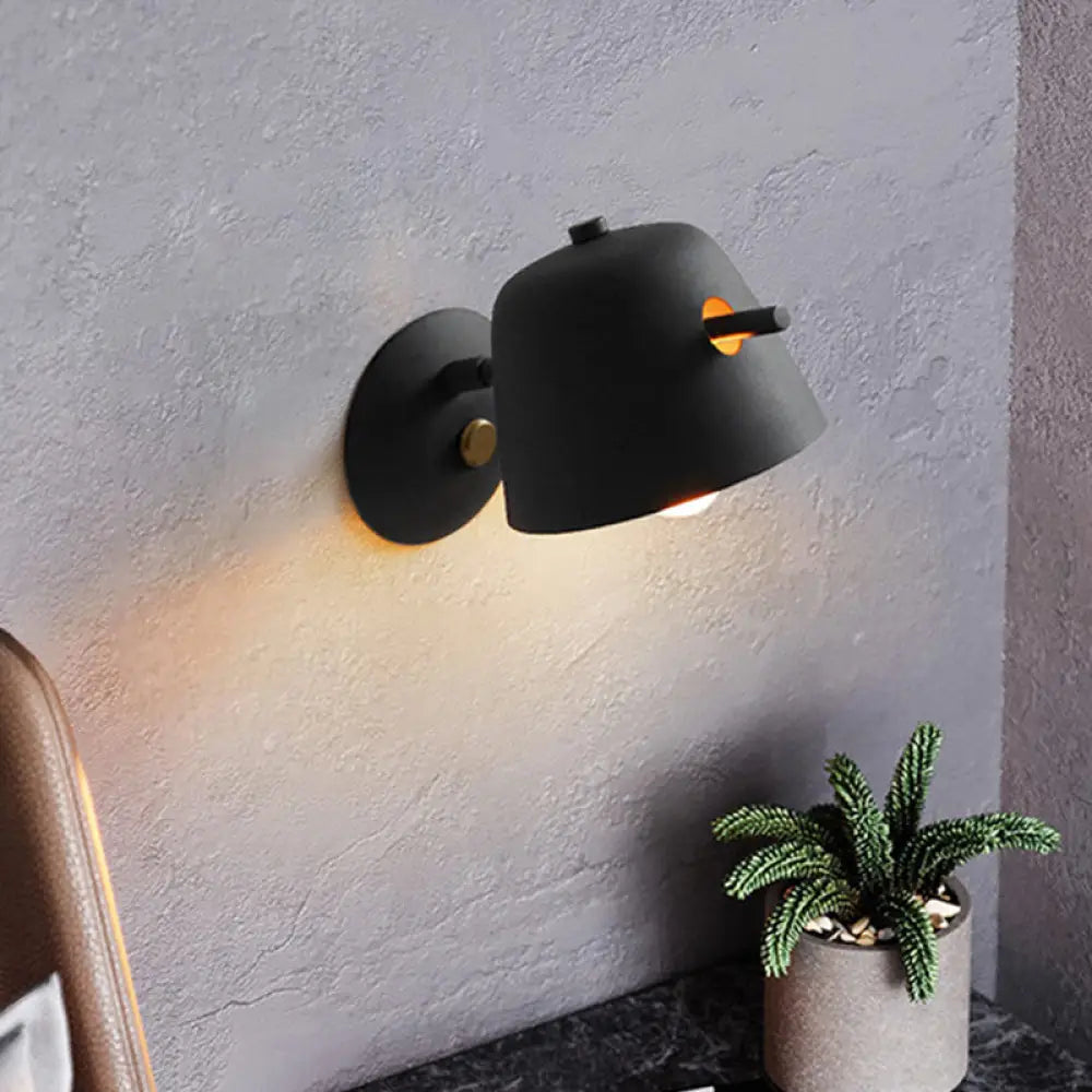 DecorBites™ Modern Flare Wall Mount Sconce with 1 Head, Metal Shade, in Black/White/Blue