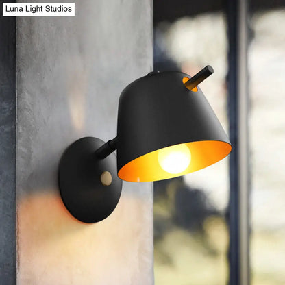 DecorBites™ Modern Flare Wall Mount Sconce with 1 Head, Metal Shade, in Black/White/Blue