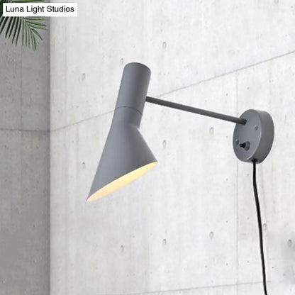 DecorBites™ Modern Flare Wall Sconce Light in White/Grey with Rotating Node