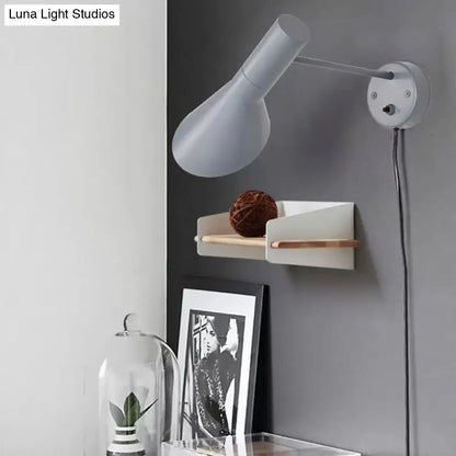 DecorBites™ Modern Flare Wall Sconce Light in White/Grey with Rotating Node
