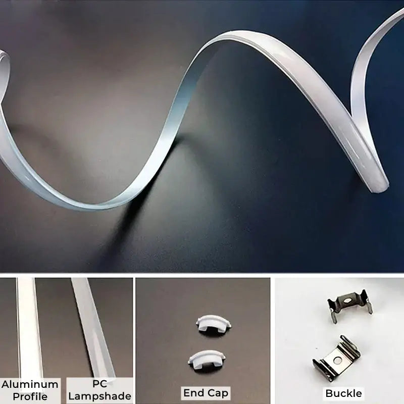 Modern flexible aluminum profiles for led strip lights – kitchen