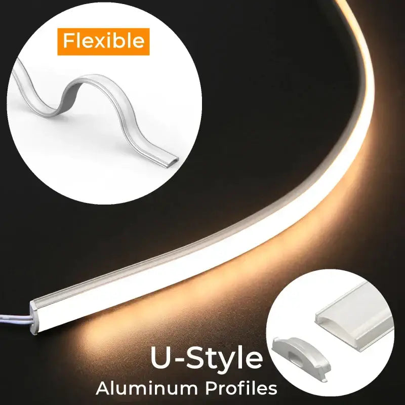 Modern flexible aluminum profiles for led strip lights – kitchen