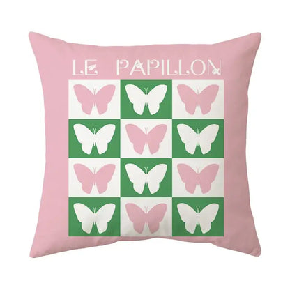 Modern floral butterfly pillowcase living room botanical decor