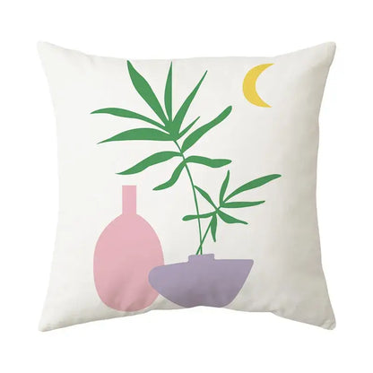 Modern floral butterfly pillowcase living room botanical decor