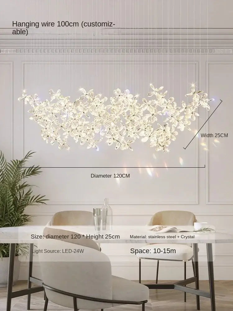 Modern floral crystal led chandelier for dining room