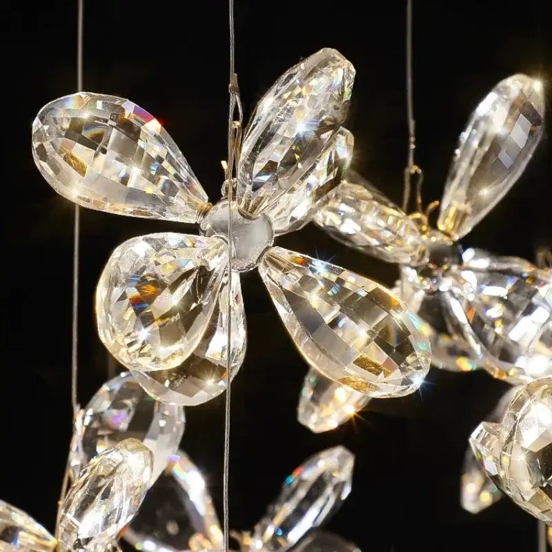 Modern floral crystal led chandelier for dining room