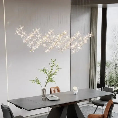 Modern floral crystal led chandelier for dining room