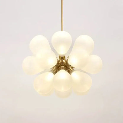Modern floral teal glass ball pendant light – dining room kitchen