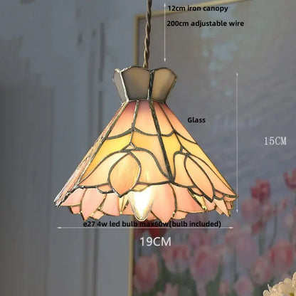 Modern flower white & amber clear glass led pendant light dining room