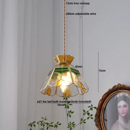 Modern flower white & amber clear glass led pendant light dining room
