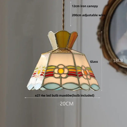 Modern flower white & amber clear glass led pendant light dining room
