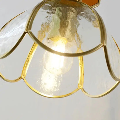 Modern flower white & amber clear glass led pendant light dining room