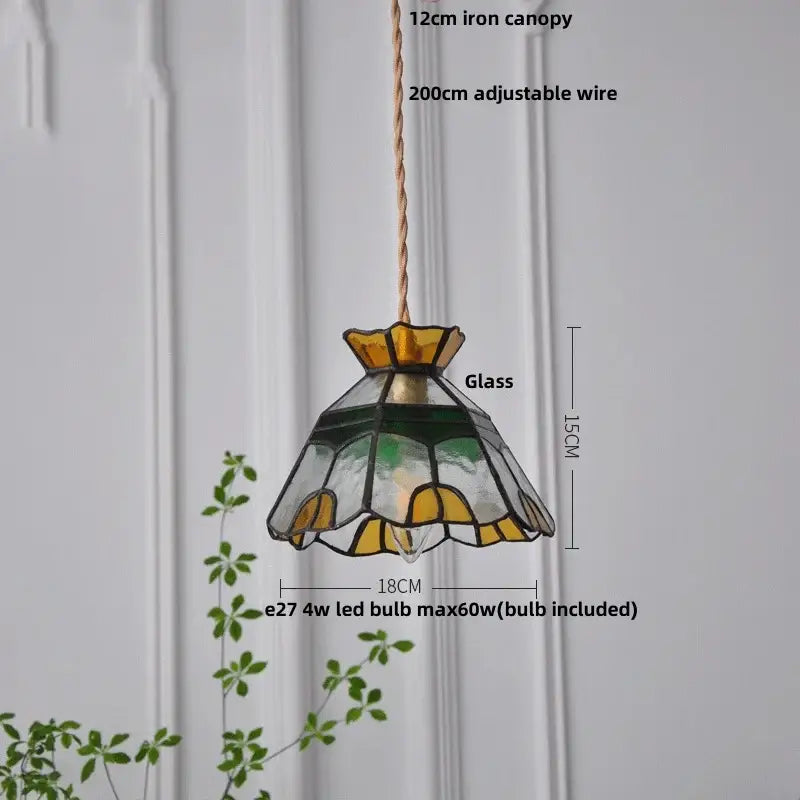 Modern flower white & amber clear glass led pendant light dining room