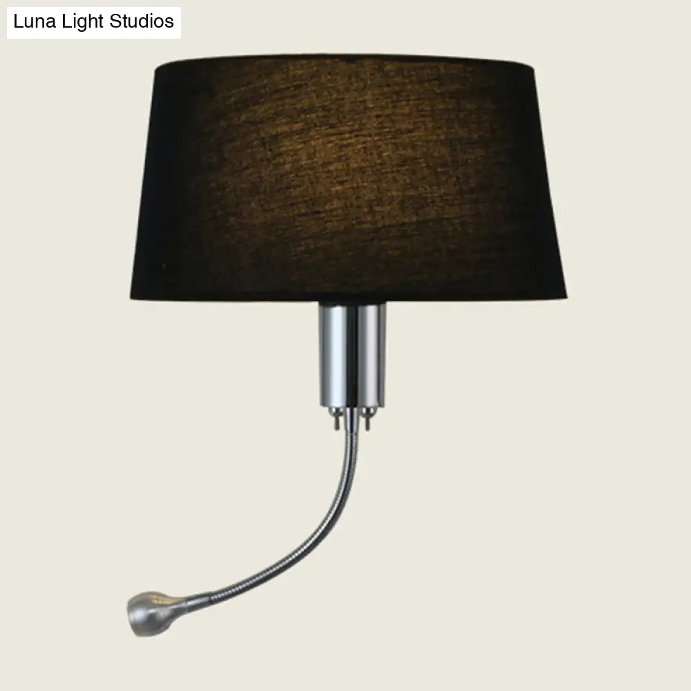 DecorBites™ Modern Flush Wall Sconce with Half-Empire Shade - 1 Head Bedroom Spotlight Wall Lamp for Reading - Black/Beige/White