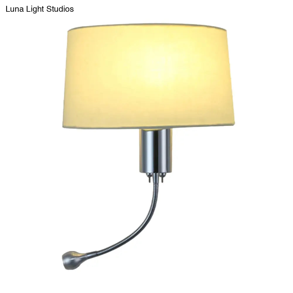 DecorBites™ Modern Flush Wall Sconce with Half-Empire Shade - 1 Head Bedroom Spotlight Wall Lamp for Reading - Black/Beige/White