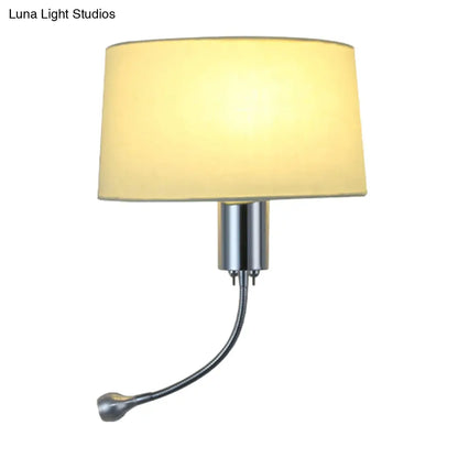 DecorBites™ Modern Flush Wall Sconce with Half-Empire Shade - 1 Head Bedroom Spotlight Wall Lamp for Reading - Black/Beige/White