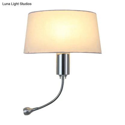 DecorBites™ Modern Flush Wall Sconce with Half-Empire Shade - 1 Head Bedroom Spotlight Wall Lamp for Reading - Black/Beige/White