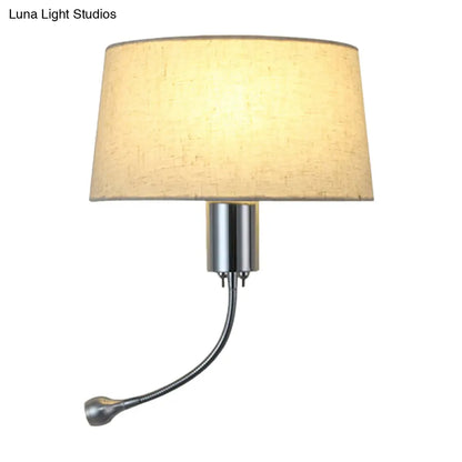DecorBites™ Modern Flush Wall Sconce with Half-Empire Shade - 1 Head Bedroom Spotlight Wall Lamp for Reading - Black/Beige/White