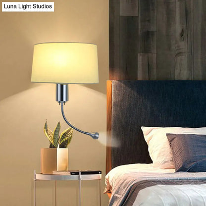 DecorBites™ Modern Flush Wall Sconce with Half-Empire Shade - 1 Head Bedroom Spotlight Wall Lamp for Reading - Black/Beige/White
